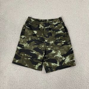 Carhartt Shorts Boys M Green Camo Drawstring Logo BS8313-B